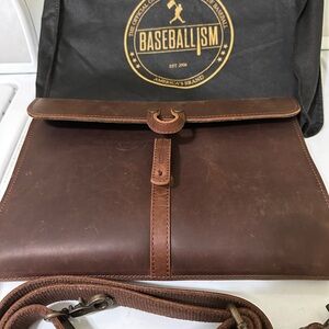 Baseballism Mae Brown Glove Leather Messenger Crossbody Bag